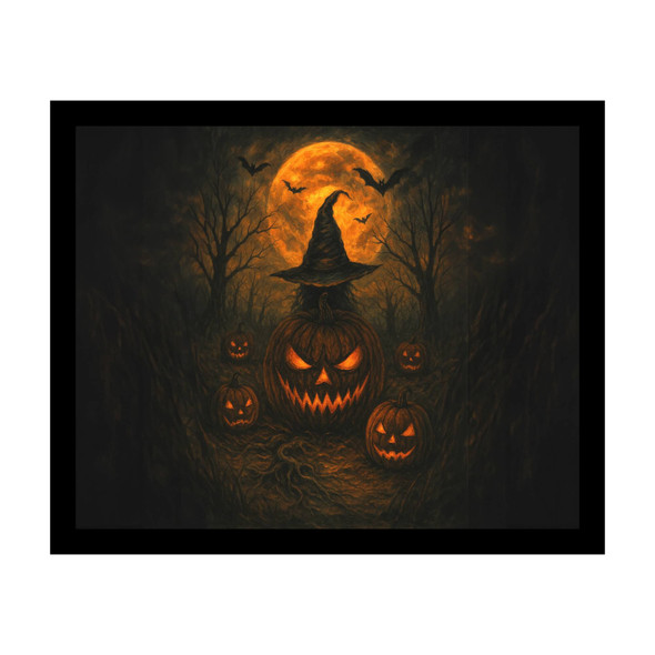 Scary Jack-O-Lantern Witch Hat Mix - Dark Halloween Print
