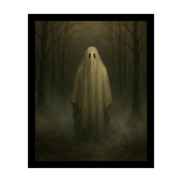 Ghost in the Woods Vertical Halloween Print
