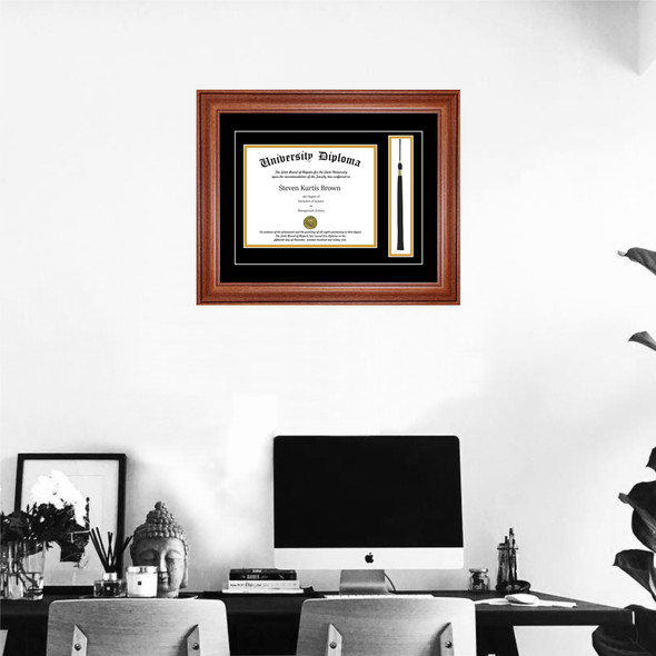 Diploma Frame with Tassel on Wall