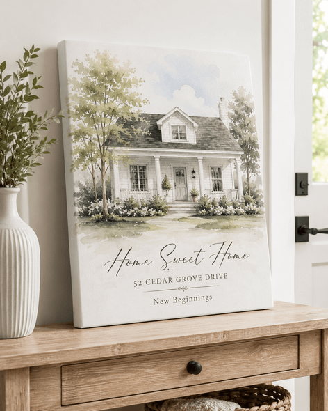 Personalized New Home Wrapped Canvas Photo Print