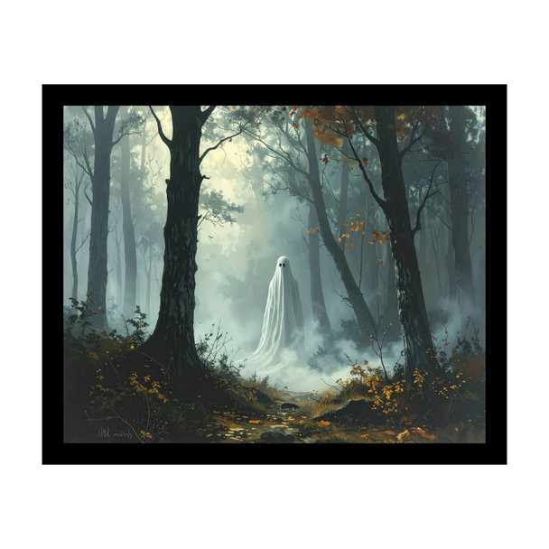 Ghost in a Forest Halloween Print