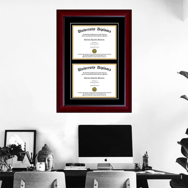 Double Diploma Frame | High-Quality | Perfect Cases & Frames
