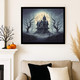 Haunted House in a Forest with a Cemetary Halloween Print