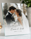 Personalized Frameless Glass Wedding Photo Print