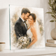 Personalized Frameless Glass Wedding Photo Print