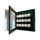 15 Baseball Cabinet Style Display Case Black w/ Green Suede