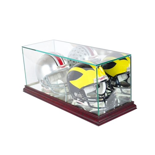 Perfect Cases NFL Triple Mini Football Helmet Glass Display Case Black