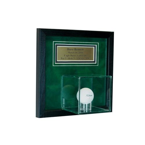 Wall Mounted Golf Ball Hole In One Personalized Display Case
