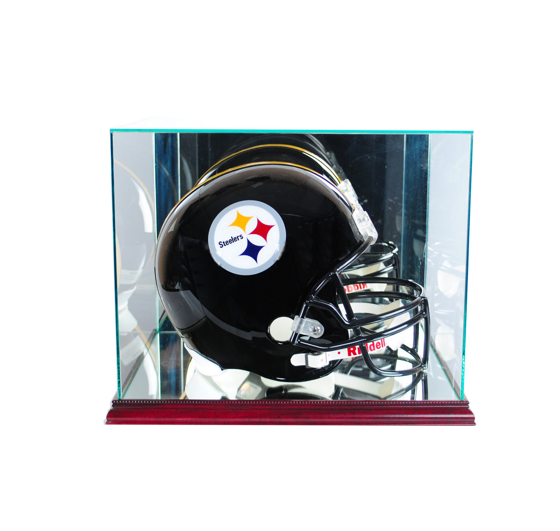 Perfect Cases NFL Octagon Full Size Football Helmet Glass Display Case, Walnut