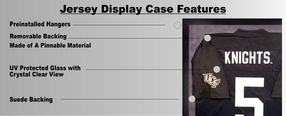 Image of sports jersey frame display features