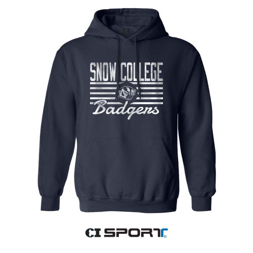 NAVY HOOD WITH WHITE PRINT