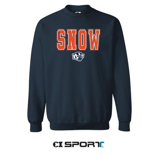 NAVY FELT APPLIQUE CREW