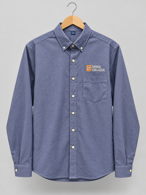 LT NAVY BUTTON UP