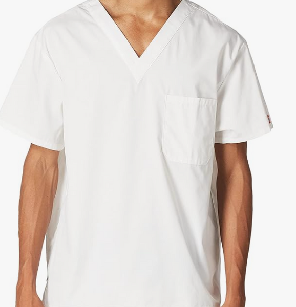 WHITE SCRUB TOPS