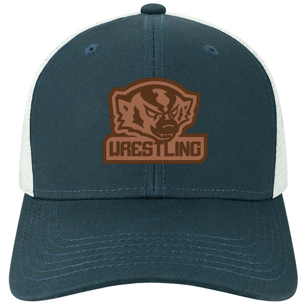 WRESTLING LEATHER PATCH HAT