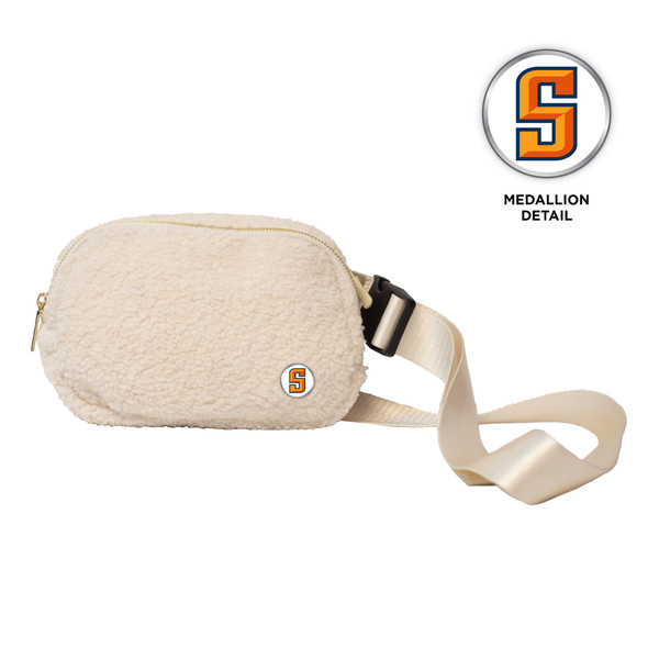 S WHITE SHERPA BELT BAG