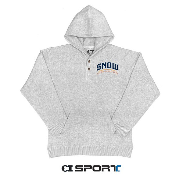 GREY BUTTON HOOD