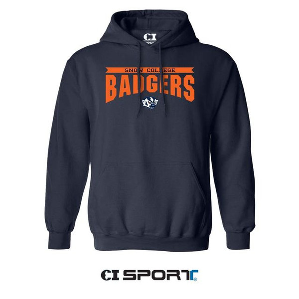 NAVY SOLID BADGERS HOODIE