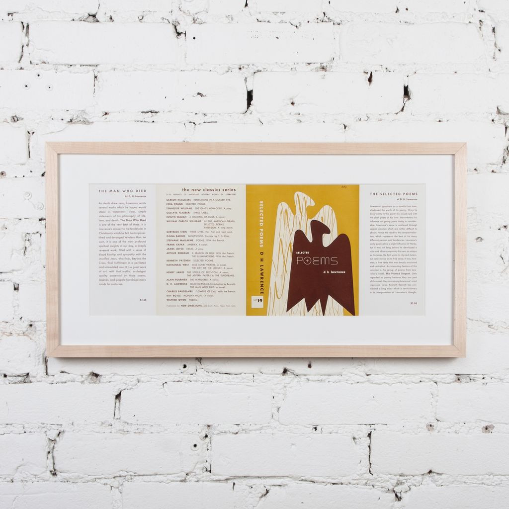 DH Lawrence, Selected Poems, 1947, Framed