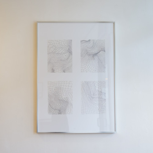 Four Fishing Nets (suite of four drawings), 2025, Framed