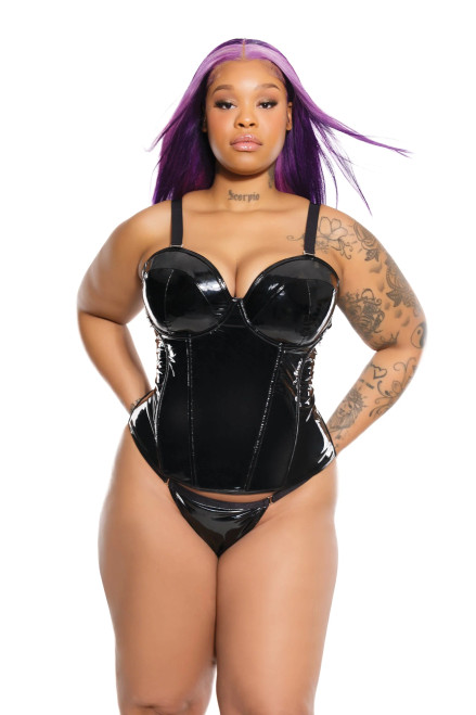 Wet Look Plus Size Bustier-Jpeg