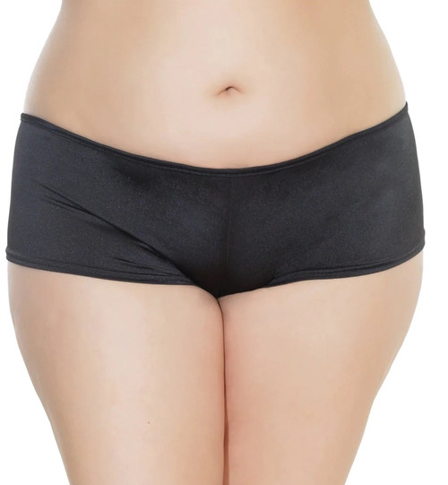 Plus size black lycra booty shorts