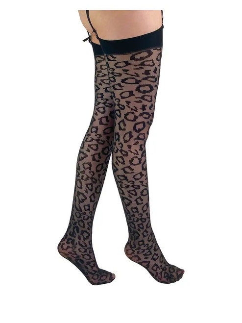 Sheer leopard print stockings.