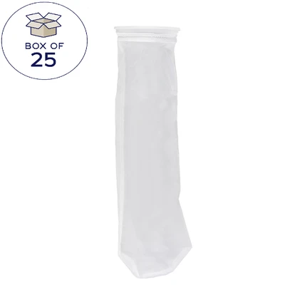 BNMO400P2P Nylon Monofilament Mesh Bag, Size 2, 400 Micron, F Flange, Sewn, Filter Specialists Inc OEM Equivalent, Box of 25