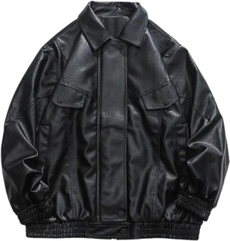 WoMen's Oversized Leather Jackets Men's Faux Leather Bomber Jacket 90s Vintage Biker Racing Moto Jackets