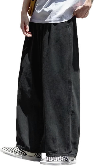 Men's Loose Wide Leg Jeans Straight Baggy Hip hop Streetwear Skateboard Denim Pants