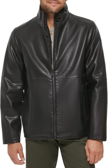 Men's  Faux Leather Racer Jacket