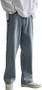 Men's Loose Fit Straight Leg Denim Jeans Baggy Wide Leg Plain Pants Trousers