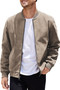 Men's Casual Varsity Jacket Vintage Lightweight Suede Bomber Jackets