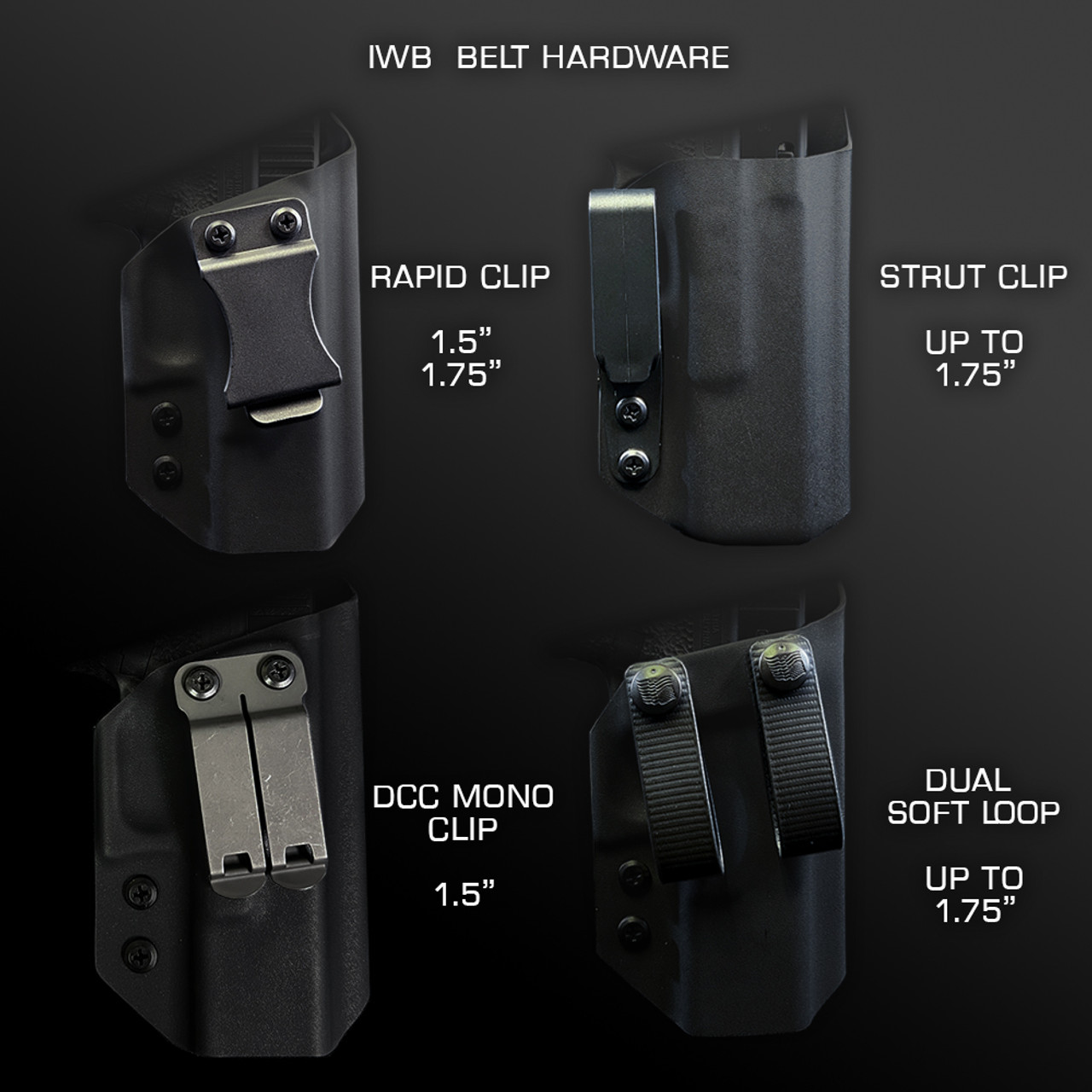 C&G DCC Mod4 Shorty | IWB Metal Belt Clips | Attachment | C&G Holsters 1.50 DCC Mod4 Shorty Set (x2)