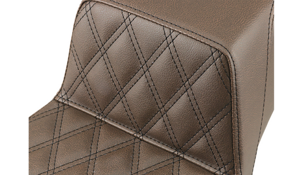 Brown Lattice Stitch Close-up