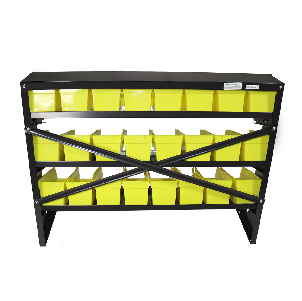 24 Inch Benchtop Rack Strut Rack Erie Tools® 3-Tier 24 Bin Benchtop Steel Parts Storage Rack