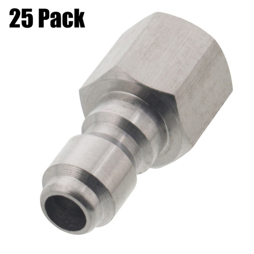 (25) 1/4" FPT Female Stainless Steel Plug Quick Connect Coupler Pressure Washer (25) 1/4" FPT Female Stainless Steel Plug Quick Connect Coupler Pressure Washer