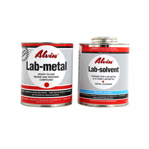 Alvin 24 oz Lab Metal & 16 oz Lab Solvent Dent Filler & Patching Compound Epoxy Alvin 24 oz Lab Metal & 16 oz Lab Solvent Dent Filler & Patching Compound Epoxy