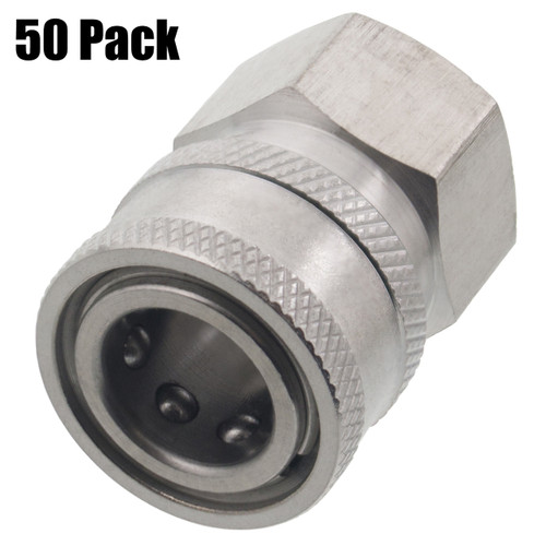 50 3/8" FPT Female Stainless Steel Socket Quick Connect Coupler Pressure Washer 50 3/8" FPT Female Stainless Steel Socket Quick Connect Coupler Pressure Washer