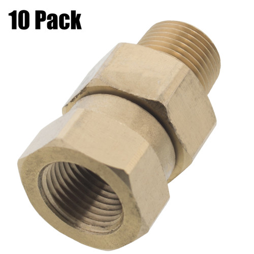 Erie Tools 3/8in. Brass Swivel Quick Connect Coupler NPT-F NPT-M 3200 PSI (10)