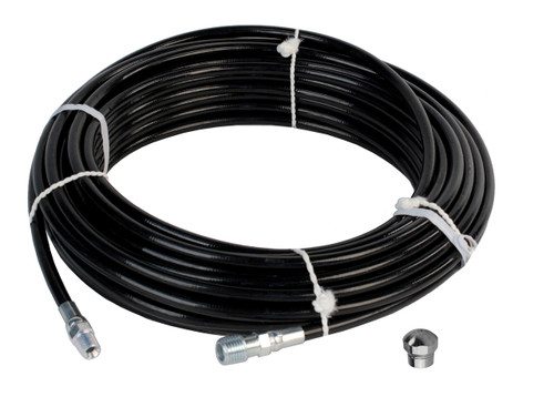 Schieffer 1/8in. x 50ft. 4800 PSI Thermoplastic Sewer Jetter Hose & 6.0 Nozzle Schieffer 1/8in. x 50ft. 4800 PSI Thermoplastic Sewer Jetter Hose & 6.0 Nozzle