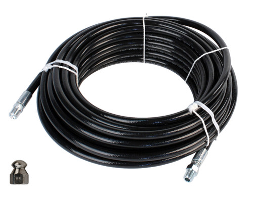 Schieffer 1/4in. x 100ft. 4400 PSI Thermoplastic Sewer Jetter Hose & 6.5 Nozzle Schieffer 1/4in. x 100ft. 4400 PSI Thermoplastic Sewer Jetter Hose & 6.5 Nozzle