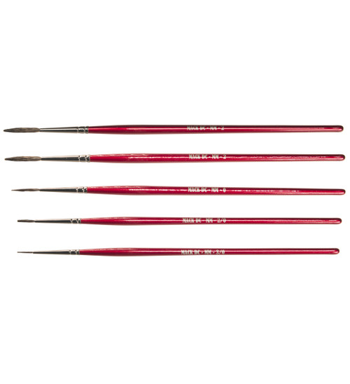 6) Andrew Mack Brush Sword Striping Series 10 Sizes 000-3