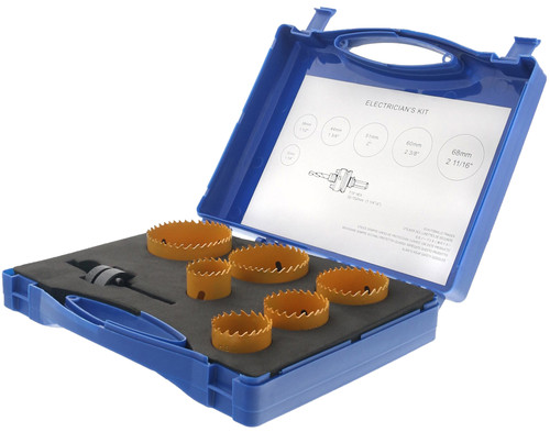 Steel Dragon Tools® 7 Piece Hole Saw Kit 1-1/4" to 2-11/16" with Arbor and Case