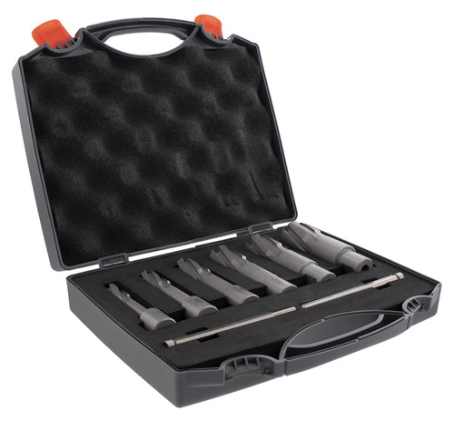 Steel Dragon Tools® 7pc. Tungsten Carbide Tipped Annular Cutter Kit 2" Depth LG Steel Dragon Tools® 7pc. Tungsten Carbide Tipped Annular Cutter Kit 2" Depth LG