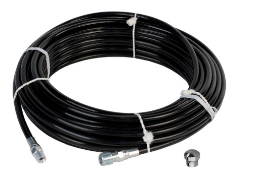 Schieffer 1/8in. x 100ft. 4800 PSI Thermoplastic Sewer Jetter Hose & 5.5 Nozzle Schieffer 1/8in. x 100ft. 4800 PSI Thermoplastic Sewer Jetter Hose & 5.5 Nozzle