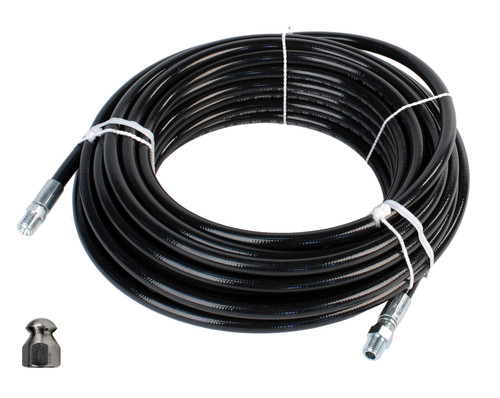 Schieffer 1/4in. x 100ft. 4400 PSI Thermoplastic Sewer Jetter Hose & 12.0 Nozzle Schieffer 1/4in. x 100ft. 4400 PSI Thermoplastic Sewer Jetter Hose & 12.0 Nozzle