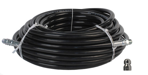 Schieffer 3/8in. x 100ft. 4000 PSI Thermoplastic Sewer Jetter Hose & 6.5 Nozzle
