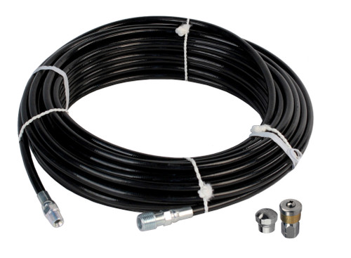 Schieffer 1/8in. x 50ft. 4800 PSI Thermoplastic Sewer Jetter Hose & 5.5 Nozzles Schieffer 1/8in. x 50ft. 4800 PSI Thermoplastic Sewer Jetter Hose & 5.5 Nozzles