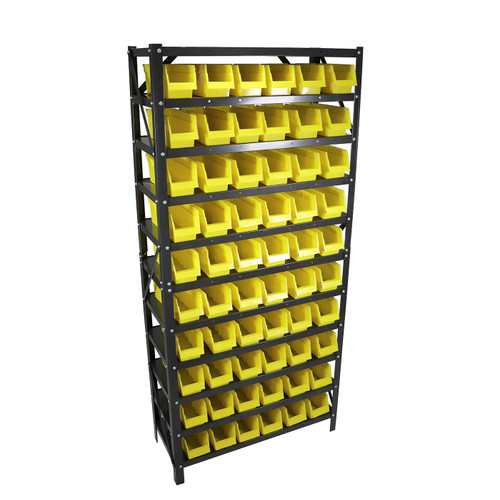 Erie Tools 60 Bin Parts Rack Storage Shop Garage Organizer